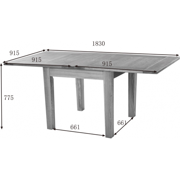 3' X 3' FLIP TOP EXTENDING TABLE