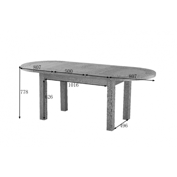 LARGE D-END EXTENDING TABLE