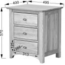 3 DRAWER BEDSIDE