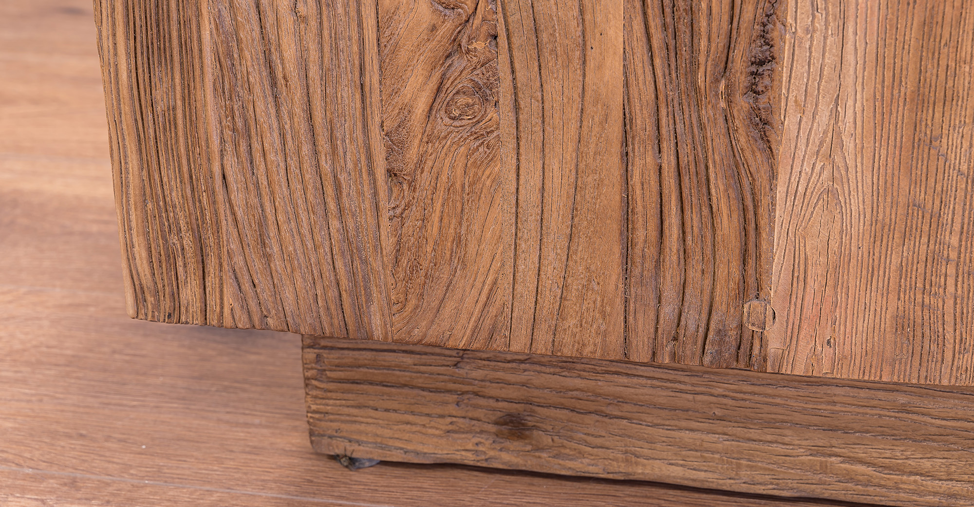 Reclaimed Elm in Natural Lacquer.